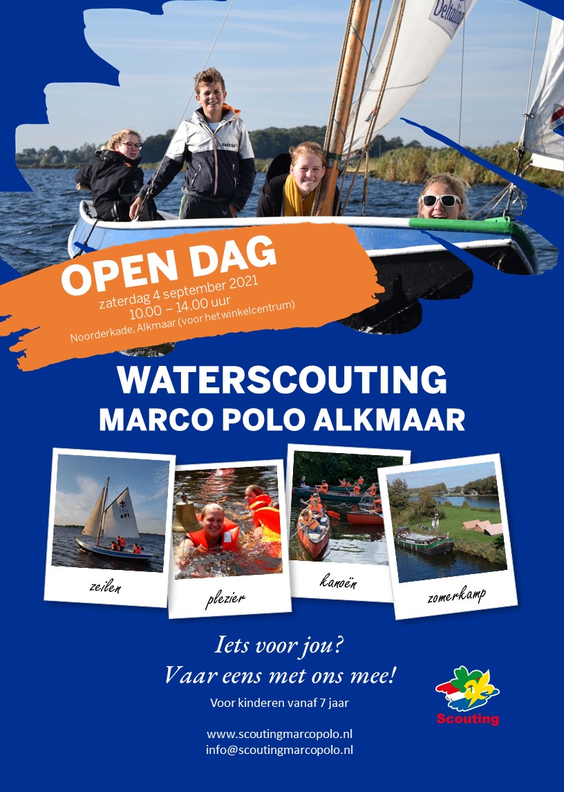 Flyer met informatie over de open dag op zaterdag 4 september vanaf 10.00 uur aan de Noorderkade.